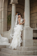 Obraz premium A bride in a veil in the park