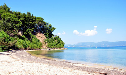 Fototapeta na wymiar coast and beaches on the island of Corfu, Greece, Europe