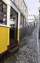 Naklejka premium Ancient and old tram of Lisbon