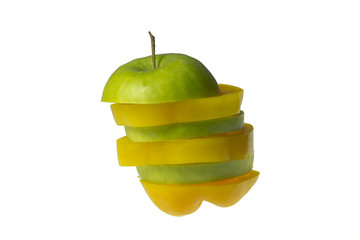 Fototapeta na wymiar Sliced apple with pepper