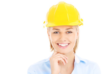 Woman in a hard hat