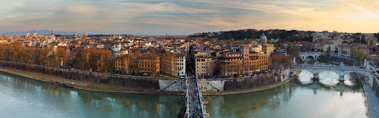 Panorama of Rome at sunset