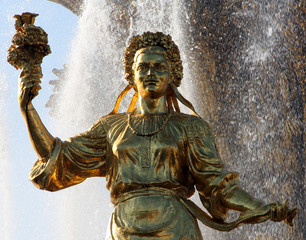 Ukraine woman - part of fountain Friendship of Nations, Moscow