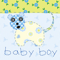baby boy blue patchwork with dog