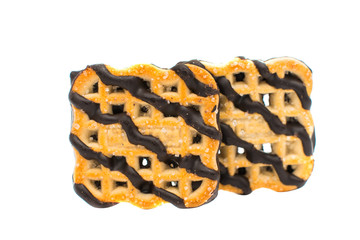 cookies with chocolate icing