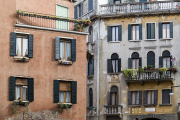 Fototapeta na wymiar Traditional Houses in Venice, Italy