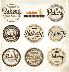 Bakery retro badge and labels