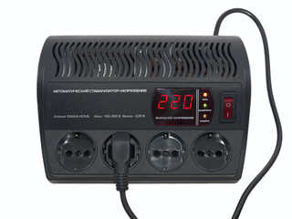 Voltage stabilizer household, isolated on white background