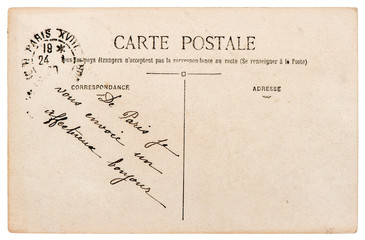 antique french postcard with greeting text from paris