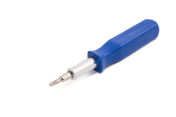 The screwdriver is a blue color.