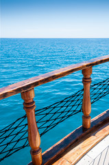 beautiful blue sea and the ship