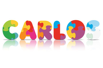 Vector CARLOS written with alphabet puzzle