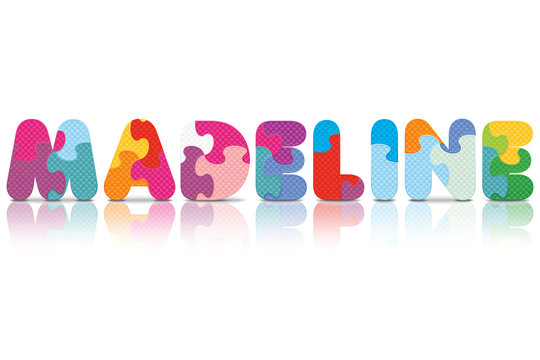 Vector MADELINE written with alphabet puzzle