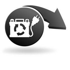 batterie rechargeable sur symbole noir