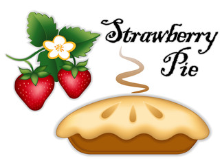 Strawberry Pie, fresh, baked sweet dessert, healthy ripe fruit