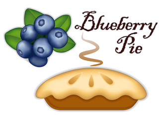 Blueberry Pie, fresh, baked sweet dessert, healthy ripe fruit.