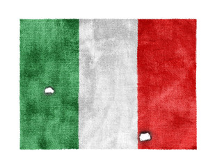 weathered flag of  Italy