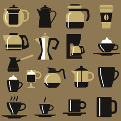 Coffee flat icons