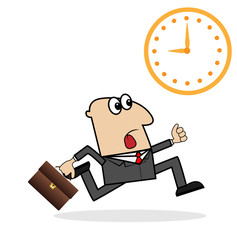 business man is late on work