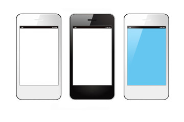 Smartphones on white background