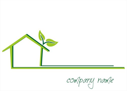 Home , leaves, green icon, business logo design