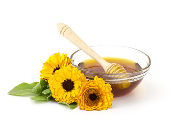 honey and calendula flowers
