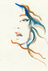 Wandcirkels Aquarel portret abstract  watercolor .woman portrait  © Anna Ismagilova