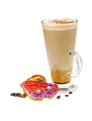 Coffee with valentine pastry