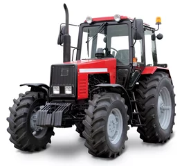 Fotobehang Tractor isolated on white background © gordand