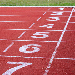 running track, start and finish line