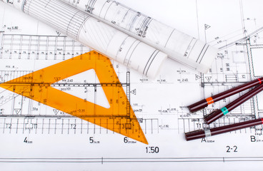 Architect project drawing blueprint