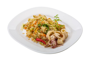Fried rice with calamari
