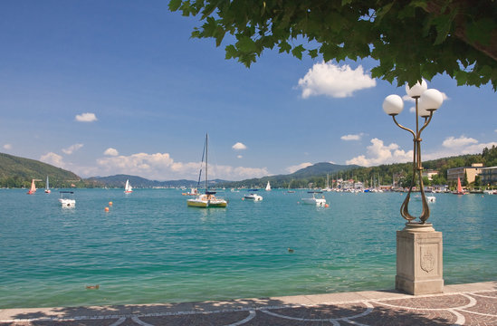 Quay. Resort Velden am Worthersee. Austria