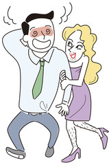 女装している男性に言い寄られる男性