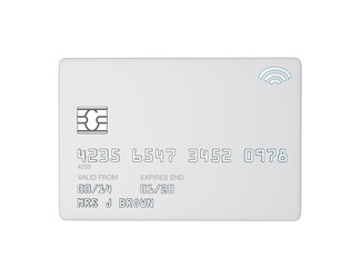blank white template for a white credit card