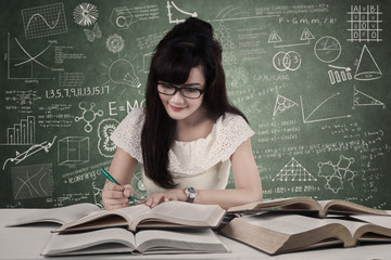 Student studying at classroom