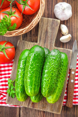 Cucumbers and tomatoes