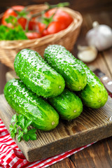 Cucumbers and tomatoes