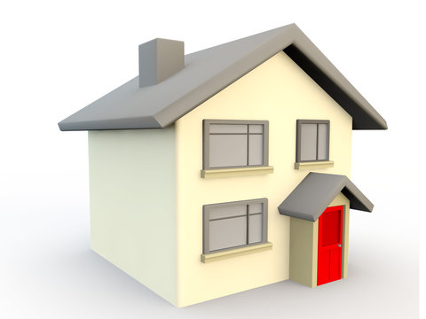 3d render of a house as a simple symbol or icon