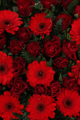 red floral arrangement