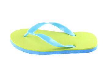 Green light slippers isolated.