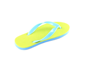 Green light slippers isolated.