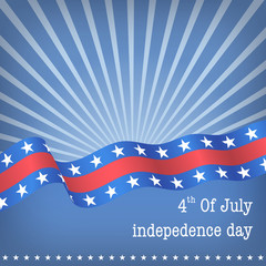 wave flag of usa on light shine background