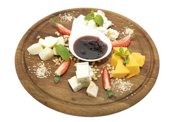cheese plate with several varieties of cheese