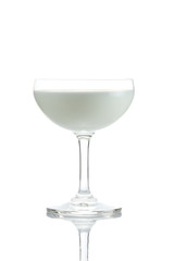 Fresh milk in glass of isolated.