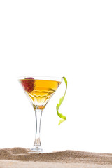 Fresh cocktail on the sand