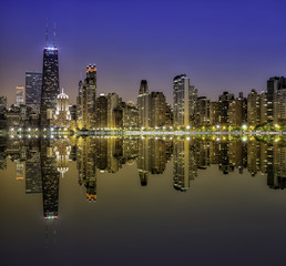 Downtown Chicago Magnificent Mile by night