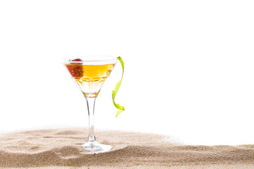 Fresh cocktail on the sand
