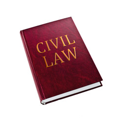 Civil Law book on white background