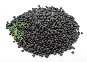 Black lentils heap